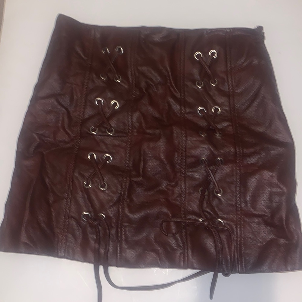 Burgundy Mini Skirt